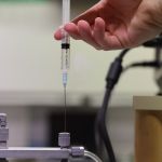 Injektion des Gasgemisches in the Gaschromatographen